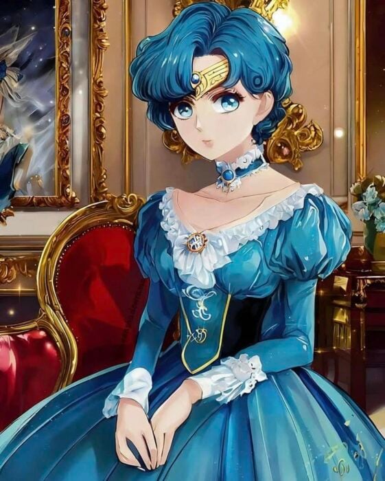 Ilustración de estilo victoriano de Sailor Mercury